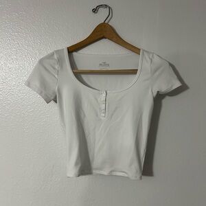 Hollister ,XS, White cropped top, soft material